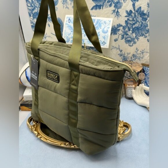 🆕 BARBOUR INTL 🧿 NWT Monaco Quilted Tote Bag, Envy Olive * SAMPLE * - Picture 5 of 16